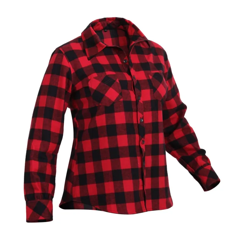 Womens Rugged Plaid Flannel Motorcycle Shirt sold by Legendary USA