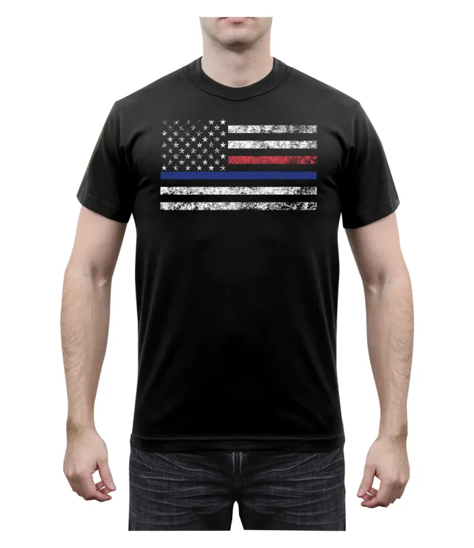 Thin Blue Line & Thin Red Line T-shirt by Rotcho sold by Legendary USA