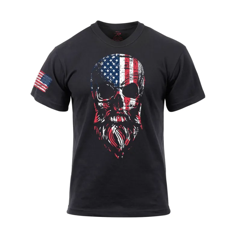 US Flag Bearded Skull T-Shirt sold by Legendary USA