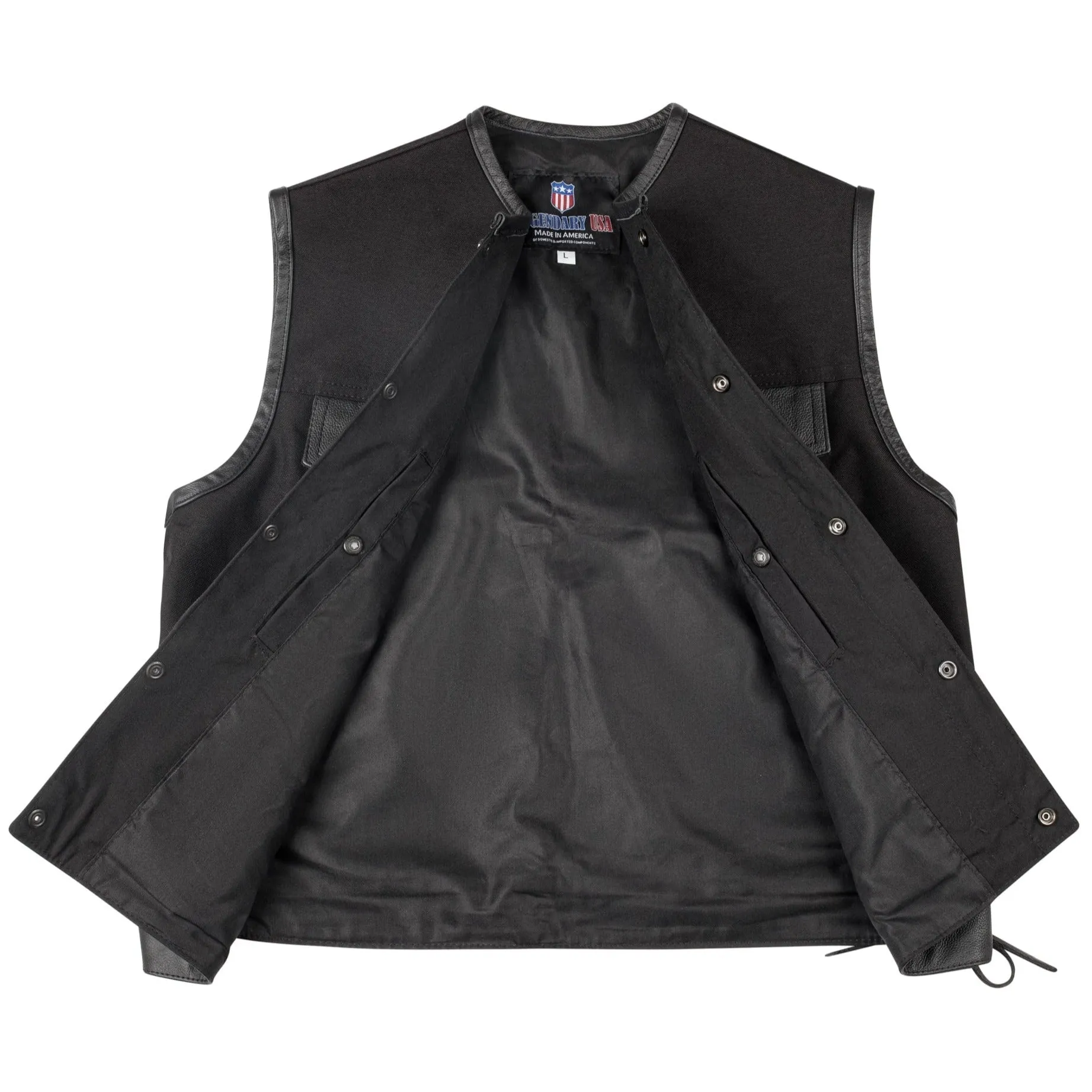 Legendary Black Jack Men's Lightweight Cordura Motorcycle Vest sold by Legendary USA product image thumbnail 2