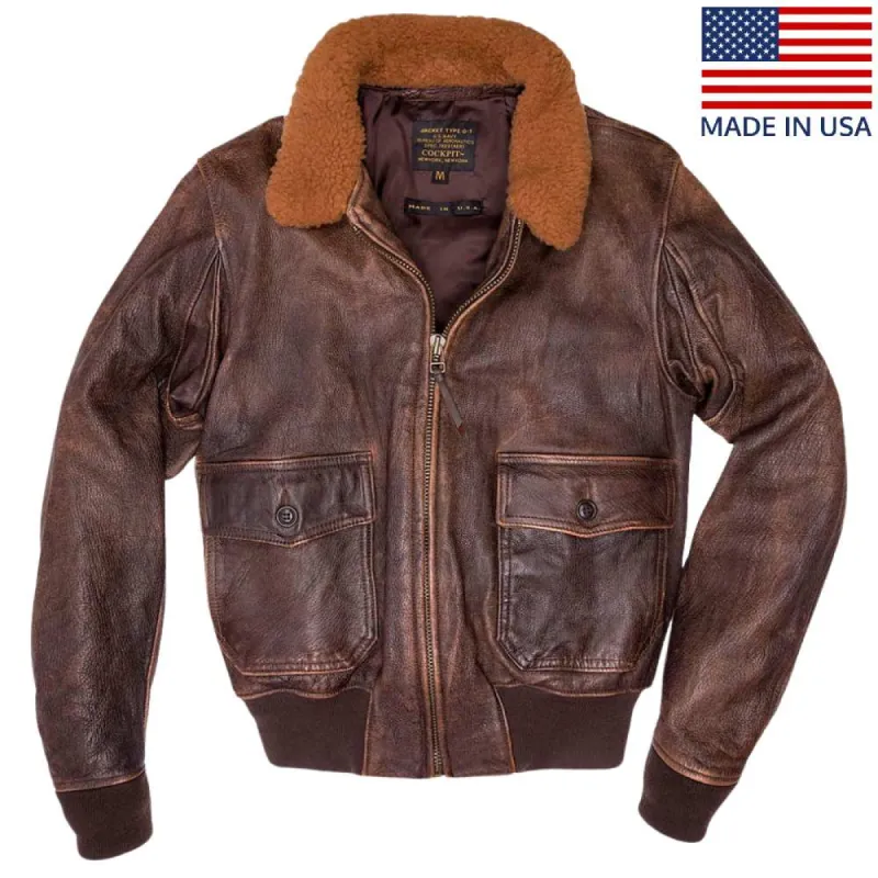 Cockpit USA Men's Avenger Vintage G-1 Leather Flight Jacket sold by Legendary USA