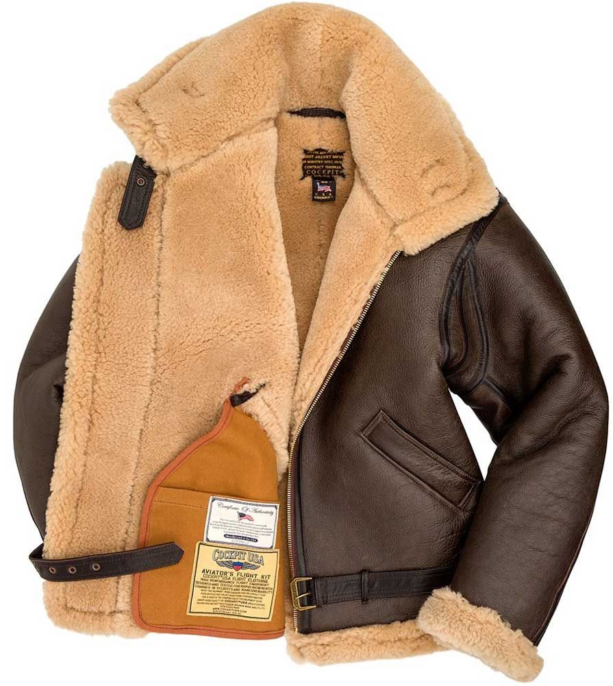 Cockpit USA Mens British R.A.F. Sheepskin Bomber Jacket SIZE 46 - Final Sale Ships Same Day sold by Legendary USA product image thumbnail 3