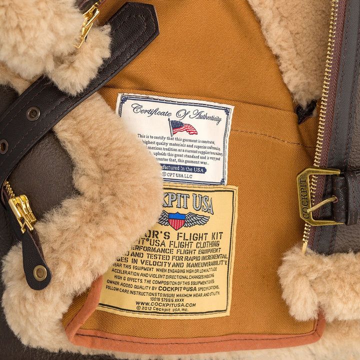 Cockpit USA Mens British R.A.F. Sheepskin Bomber Jacket SIZE 46 - Final Sale Ships Same Day sold by Legendary USA product image thumbnail 5