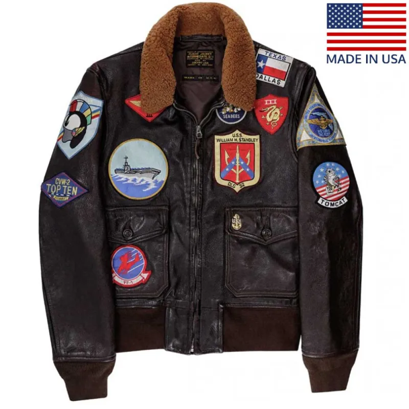 Cockpit USA Mens Top Gun II Navy G-1 Leather Flight Jacket sold by Legendary USA