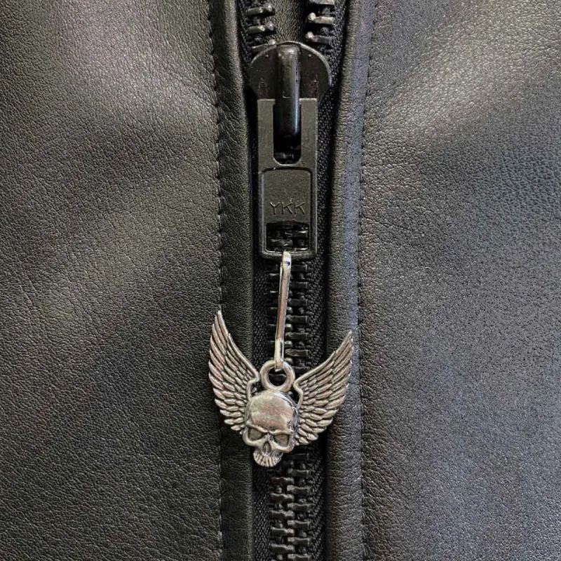 Bravo Bells - Upwing Skull Zipper Pull sold by Legendary USA