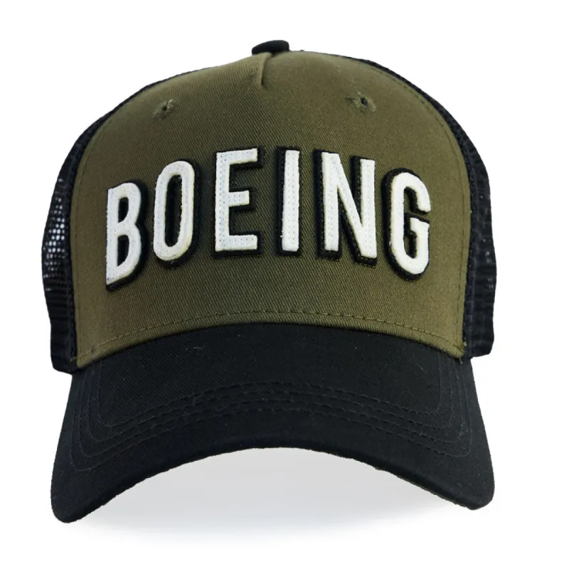Red Canoe Boeing Mesh Back Cap Black and Khaki sold by Legendary USA