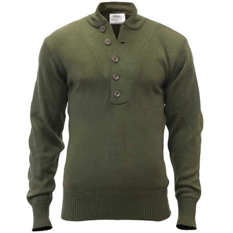 Rothco Mens Military Style 5 Button Sweater (Olive) Size SMALL - Final Sale Ships Same Day sold by Legendary USA