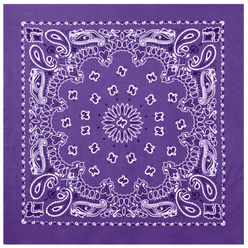Trainmen Paisley Bandana - 22" X 22" - Purple by Rothco sold by Legendary USA