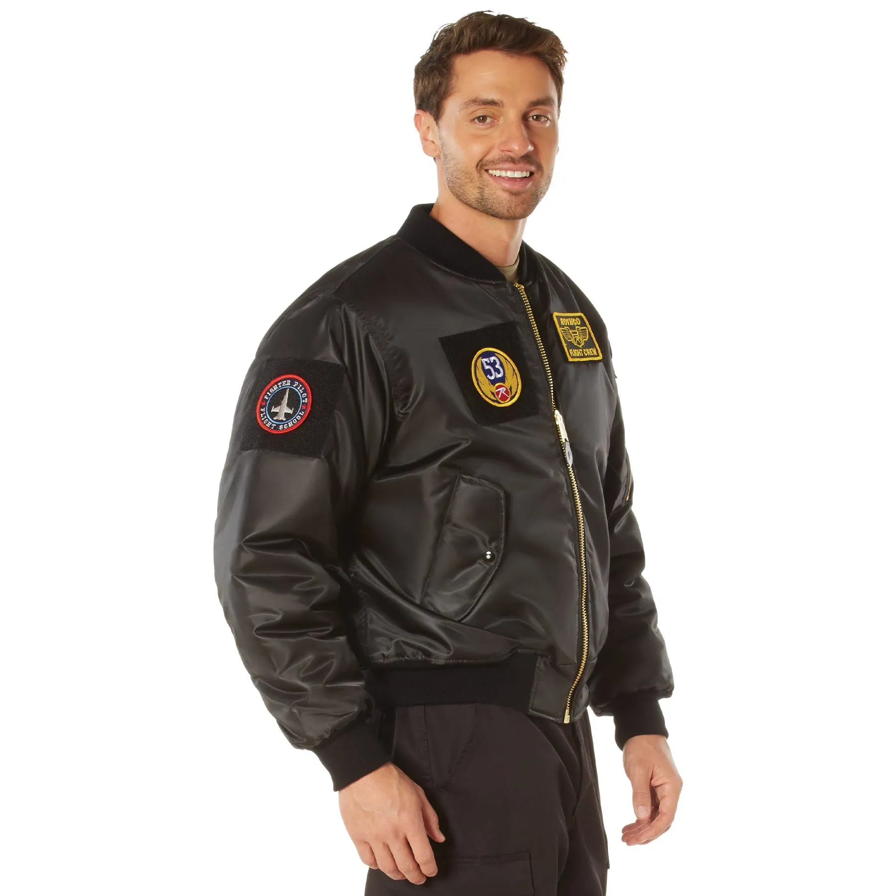 Rothco Mens MA-1 Flight Jacket with Patches (Black) Size 3XLARGE - Final Sale Ships Same Day sold by Legendary USA product image thumbnail 2