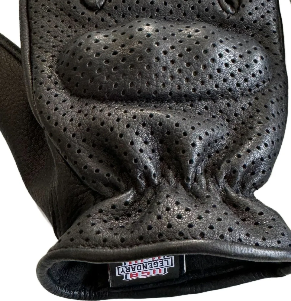 Legendary Uppercut Deerskin Short Wrist Perforated Knuckle Defense Touchscreen Motorcycle Gloves sold by Legendary USA product image thumbnail 4