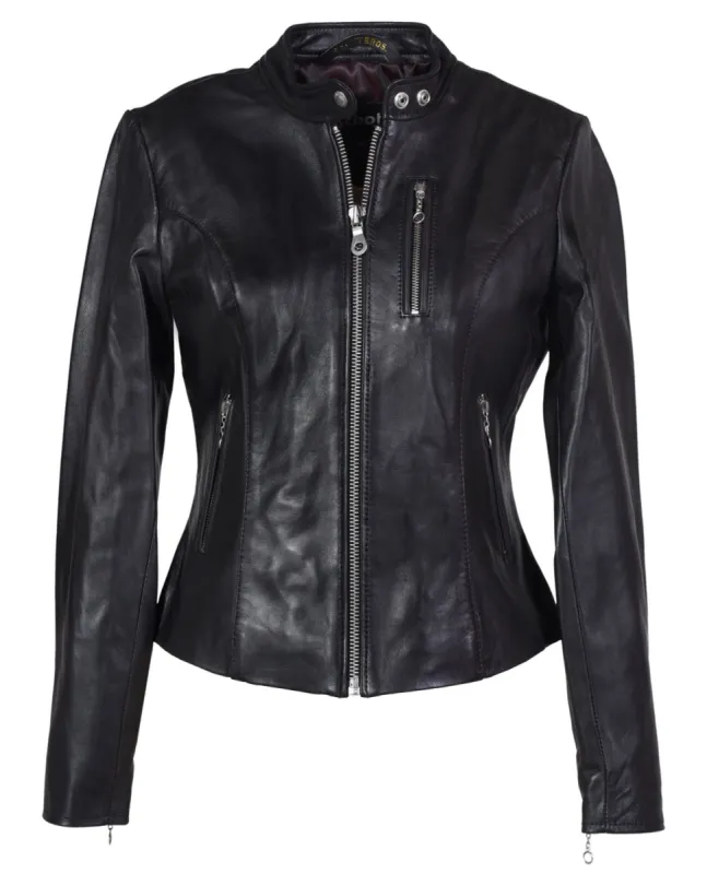 Schott NYC Collection Women's Lambskin "Cafe" Leather Jacket sold by Legendary USA