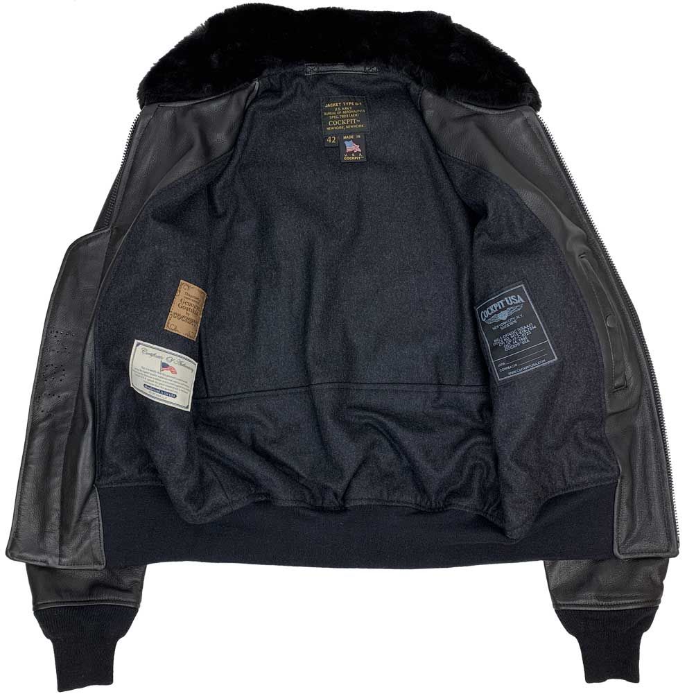 Cockpit USA Mens USN Submariner G-1 Leather Flight Jacket (Black) SIZE 40 - Final Sale Ships Same Day sold by Legendary USA product image thumbnail 5