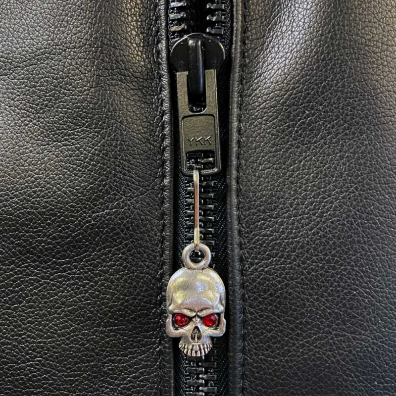 Bravo Bells - Skull Red Jewel Zipper Pull sold by Legendary USA