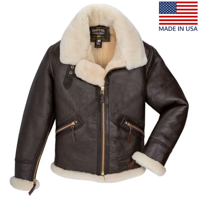Cockpit USA Mens Scout Sheepskin Bomber Jacket sold by Legendary USA