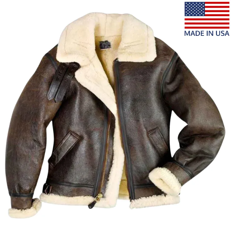 Cockpit USA Men's B-3 Sheepskin Bomber Jacket sold by Legendary USA