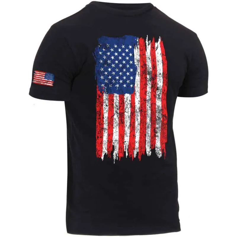 Rothco Mens Distressed US Flag Athletic Fit T-Shirt sold by Legendary USA