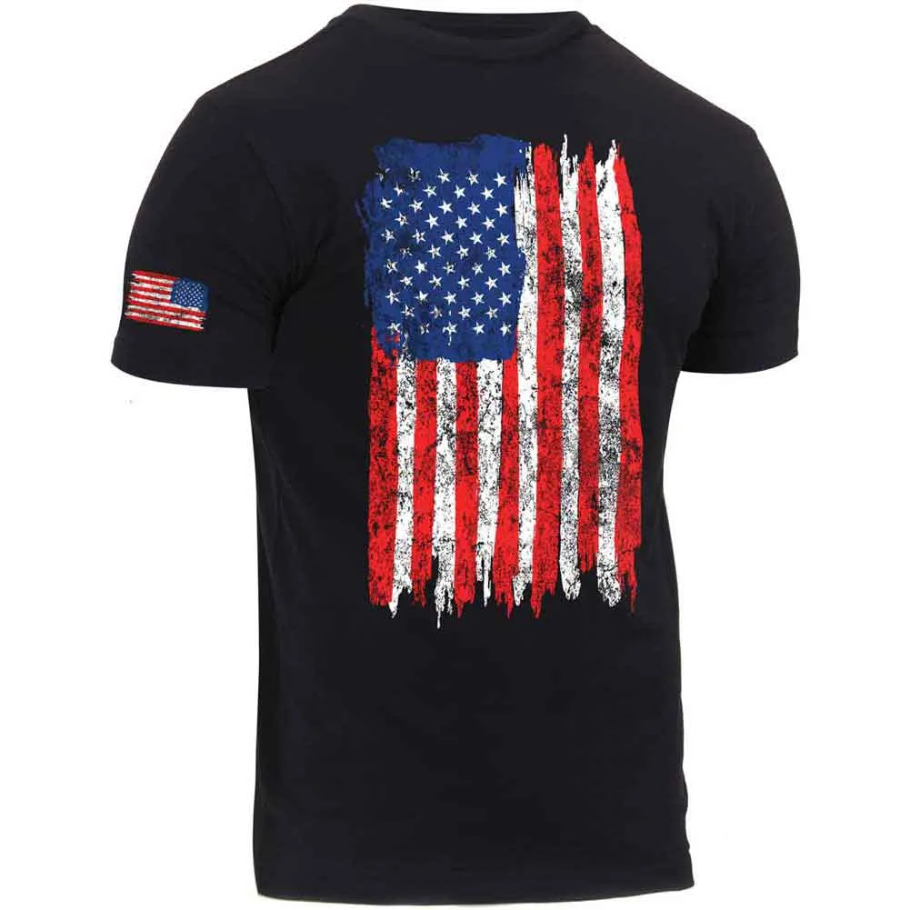 Rothco Mens Distressed US Flag Athletic Fit T-Shirt sold by Legendary USA