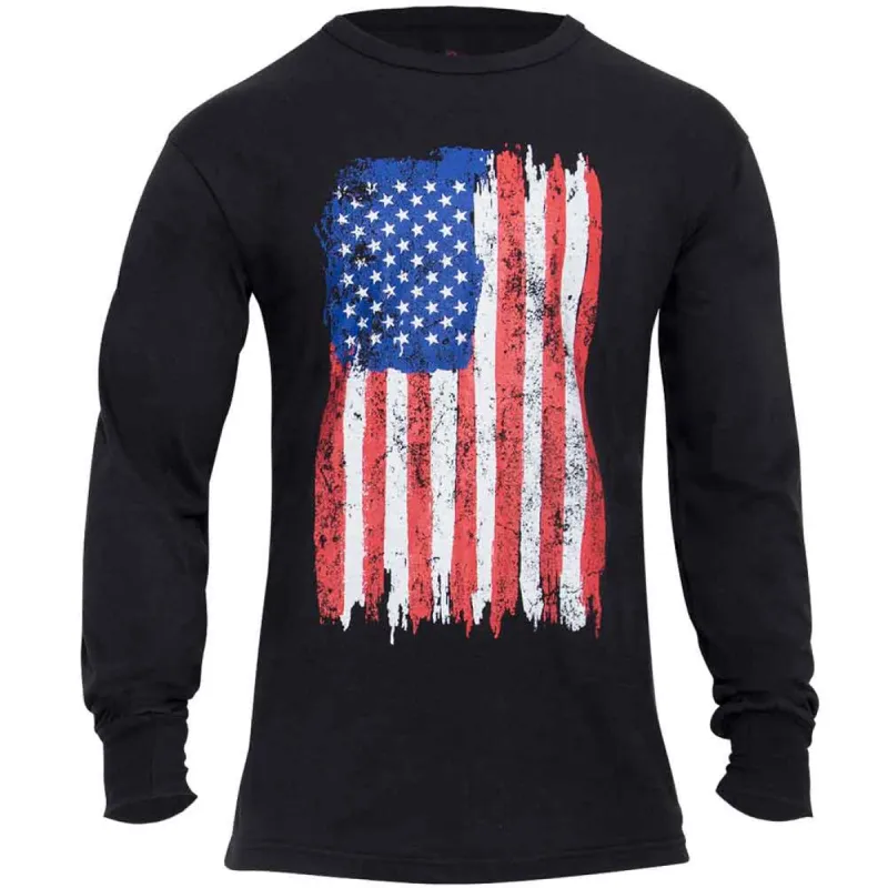 Rothco Mens Distressed US Flag Long Sleeve Shirt sold by Legendary USA