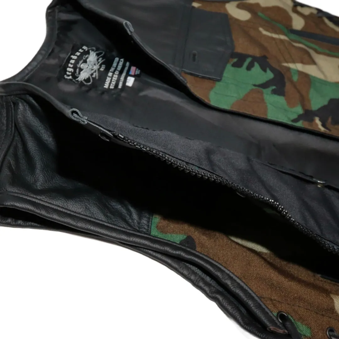 Legendary Camo Club Cordura & Leather Motorcycle Vest sold by Legendary USA product image thumbnail 4