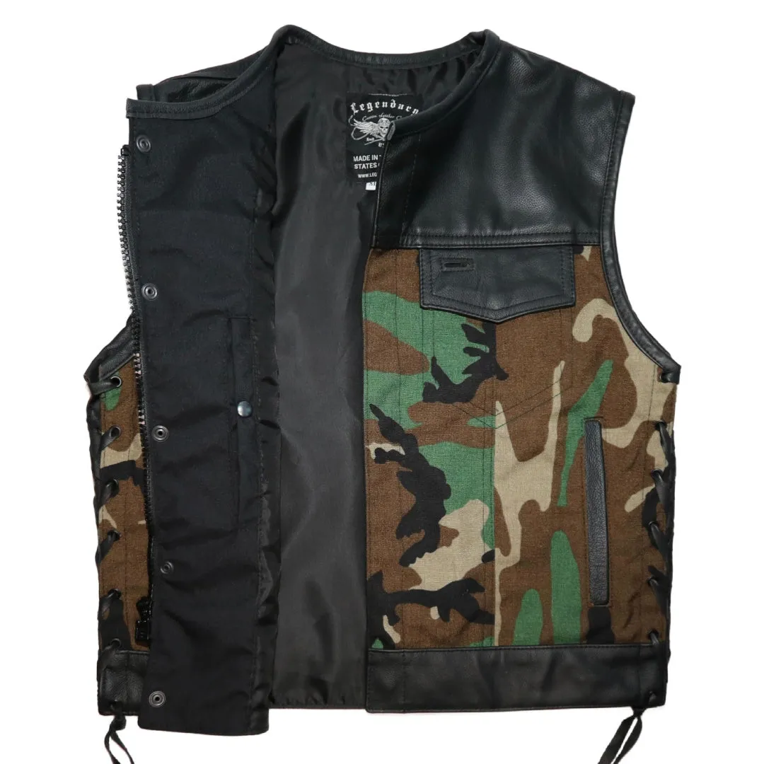Legendary Camo Club Cordura & Leather Motorcycle Vest sold by Legendary USA product image thumbnail 3