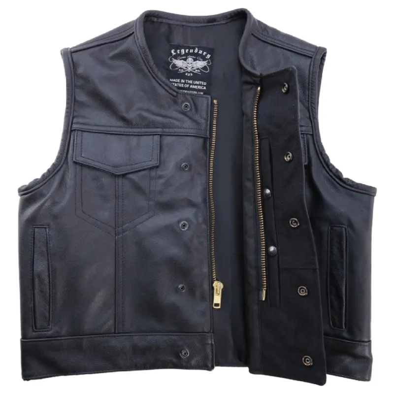 Legendary LowLife Leather Cropped Fitted Club Style Motorcycle Vest sold by Legendary USA