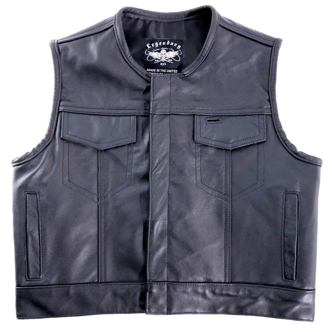 Legendary LowLife Leather Cropped Fitted Club Style Motorcycle Vest sold by Legendary USA product image thumbnail 2
