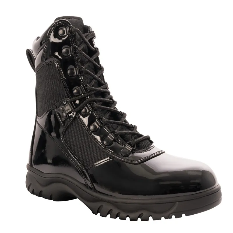 Rothco Forced Entry High-Gloss Tactical Boot with Side Zipper - 8 Inch sold by Legendary USA