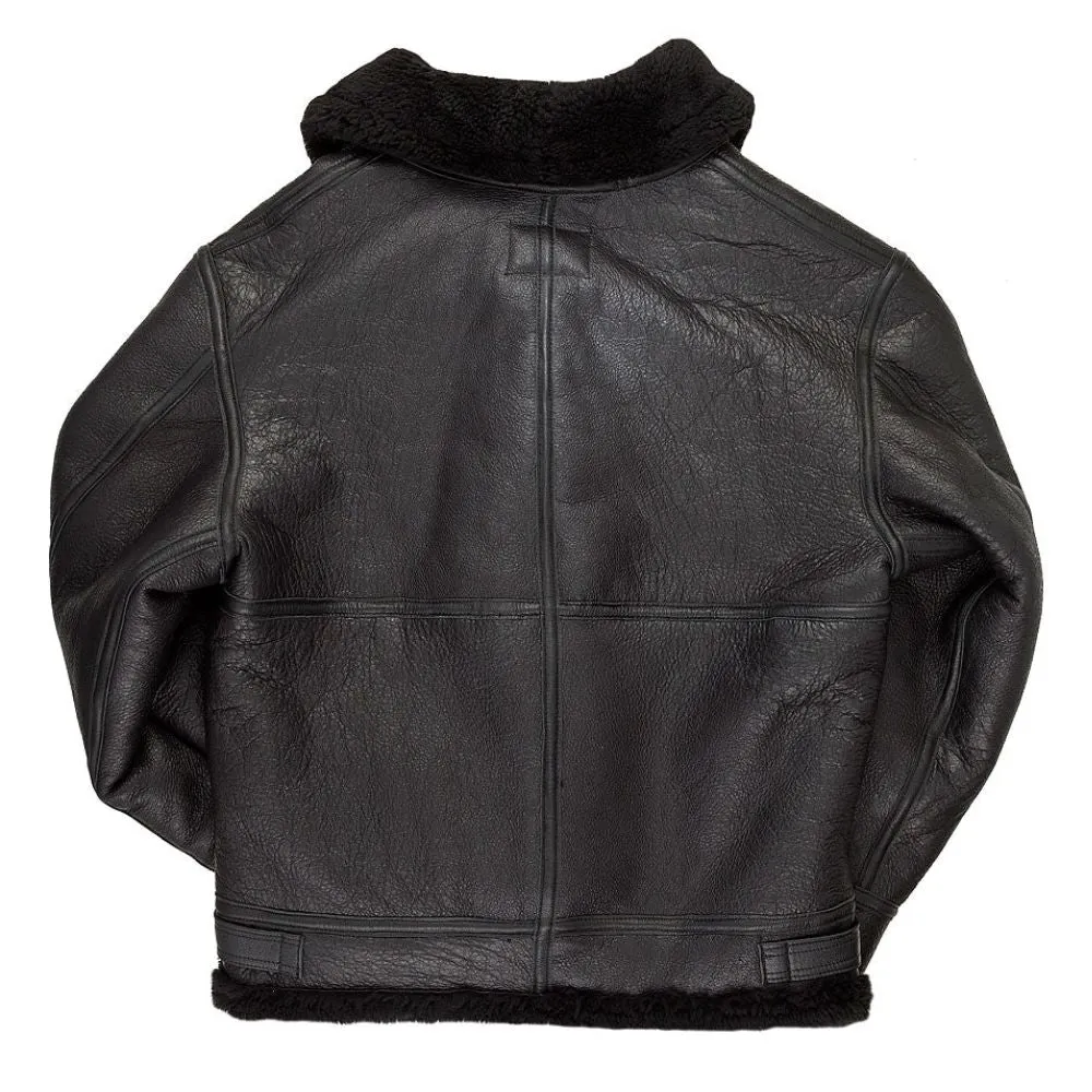 Cockpit USA Black B-3 Hooded Sheepskin Bomber Jacket sold by Legendary USA product image thumbnail 3