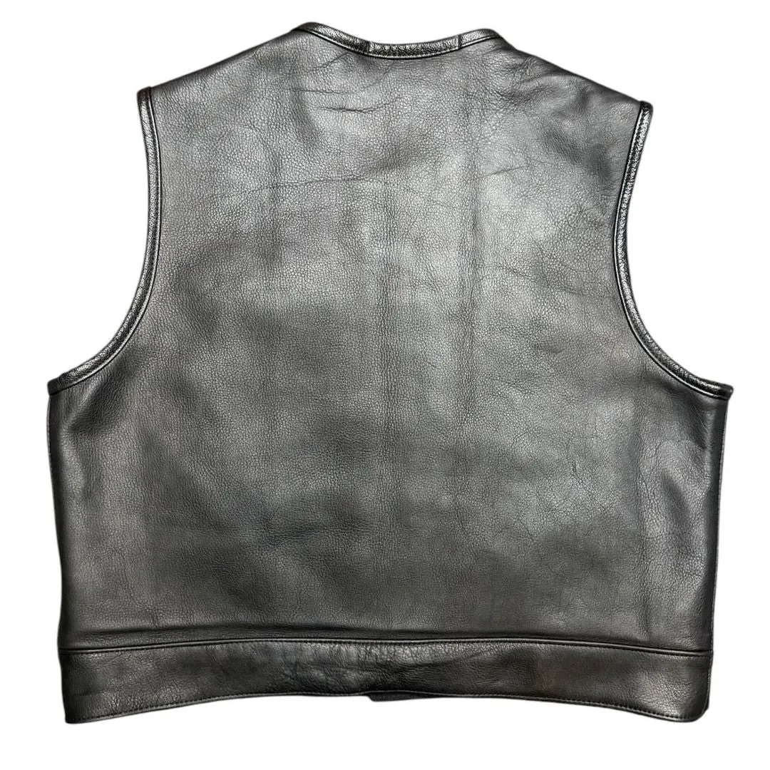 Legendary Lowlife Z Black Cropped Fitted Leather Club Style Motorcycle Vest sold by Legendary USA product image thumbnail 4