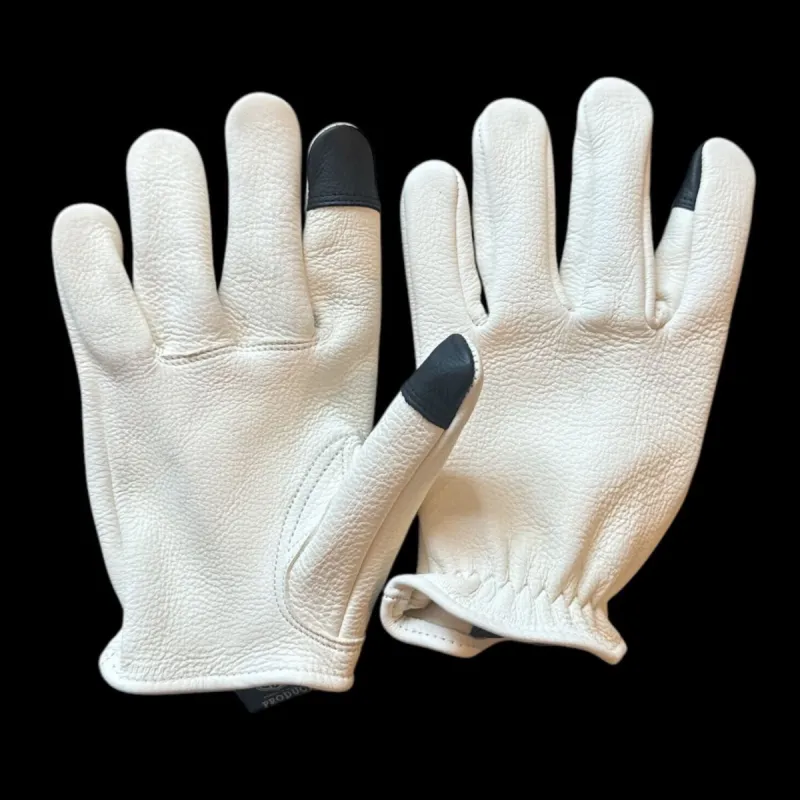 Legendary The Cadbury White Deerskin Short Wrist Touchscreen Gloves sold by Legendary USA