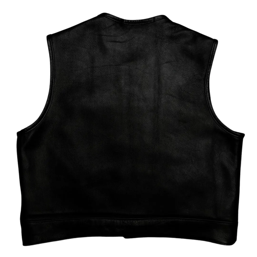 Legendary Lowlife NCP Black Cropped Fitted Leather Club Style Motorcycle Vest sold by Legendary USA product image thumbnail 3