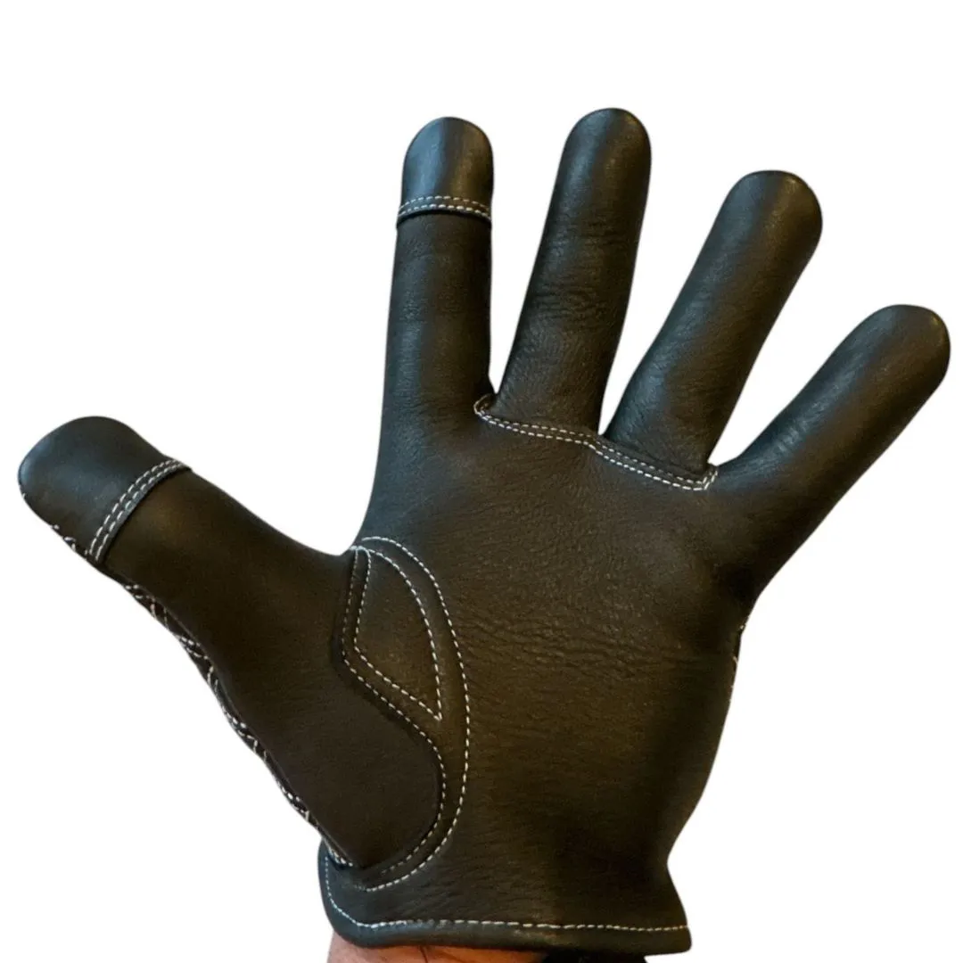 Legendary Double-Diamond Stitched Deerskin Short Wrist Touchscreen Gloves - White sold by Legendary USA product image thumbnail 2