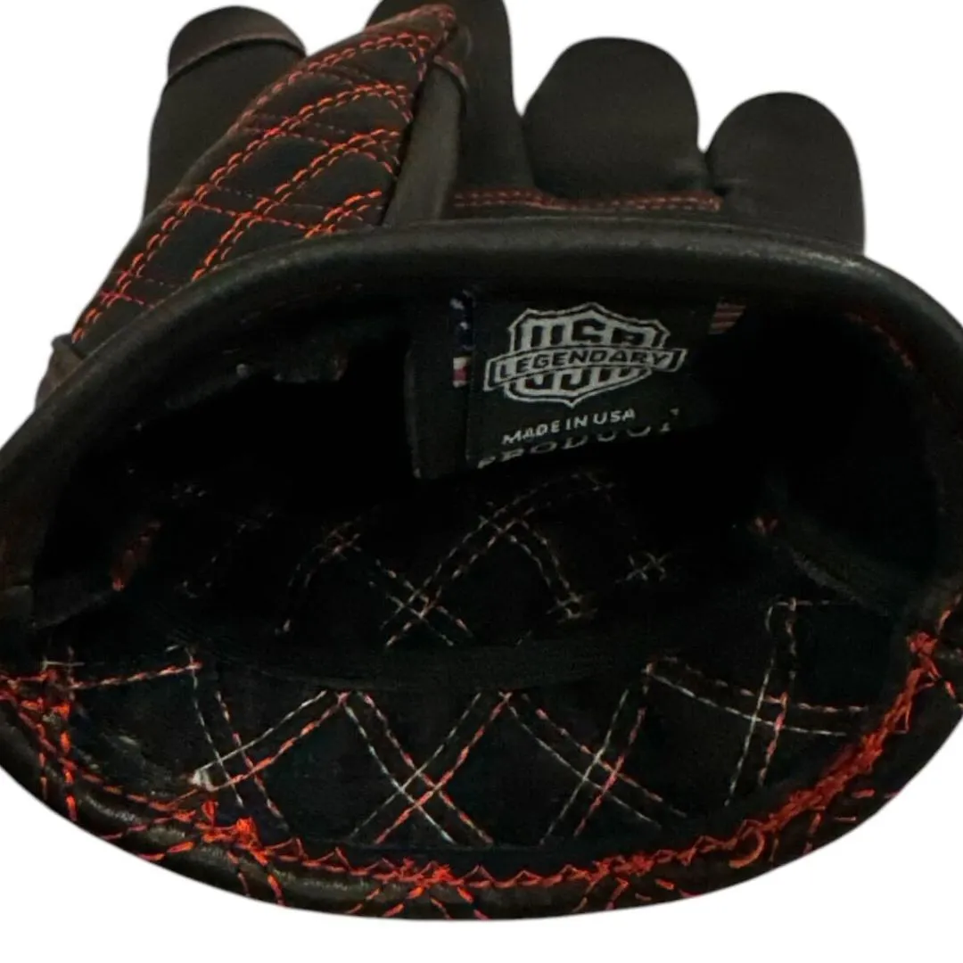 Legendary Double-Diamond Stitched Deerskin Short Wrist Touchscreen Gloves - Red sold by Legendary USA product image thumbnail 3