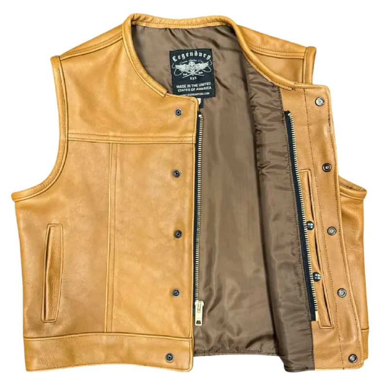 Legendary LowLife NCP Cropped Fitted American Bison Leather Motorcycle Vest sold by Legendary USA