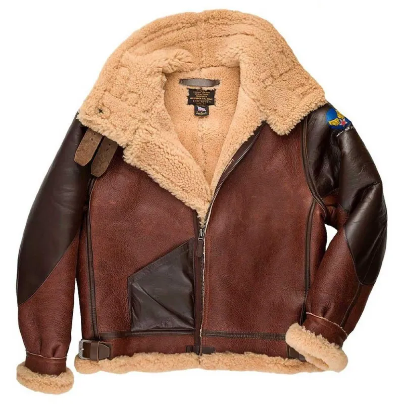Cockpit USA Mens Pearl Harbor Reproduction B-3 Sheepskin Bomber Jacket SIZE 52 - Final Sale Ships Same Day sold by Legendary USA