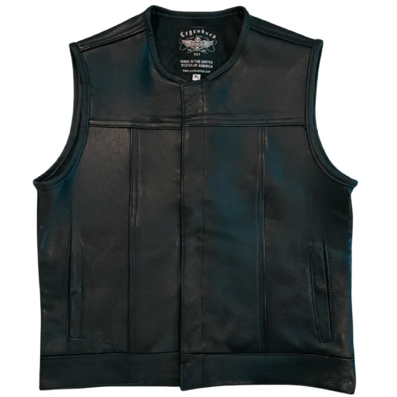 Legendary Classic NCP Fitted Leather Club Style Motorcycle Vest sold by Legendary USA