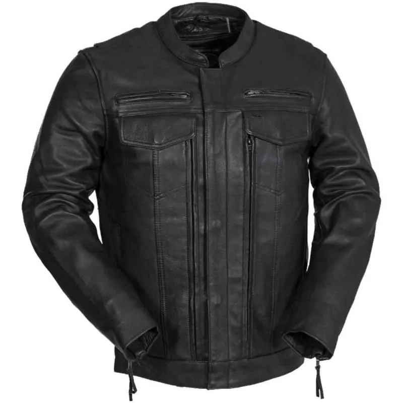 First Mfg Mens Raider Vented Leather Motorcycle Jacket Size LARGE - FInal Sale Ships Same Day sold by Legendary USA
