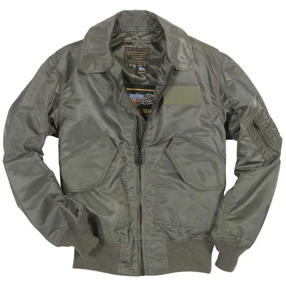 FINAL SALE Cockpit USA Mens USN Fighter Weapons Nylon Flight Jacket Size: LARGE- SHIPS SAME DAY FINAL SALE sold by Legendary USA