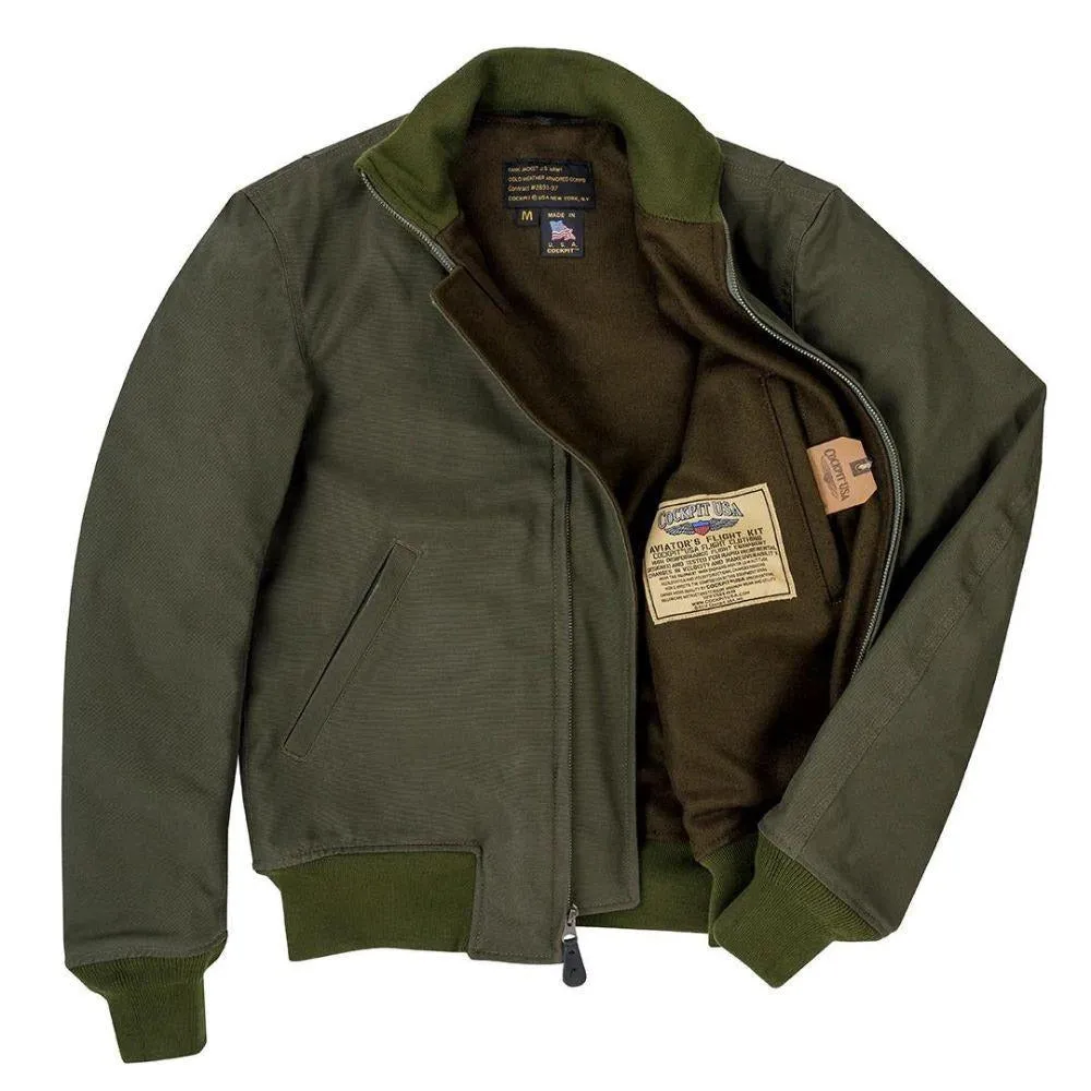 Cockpit USA Mens Wool-Lined WWII American Tanker Jacket - Olive SIZE: LARGE Final Sale Ships Sale Day sold by Legendary USA