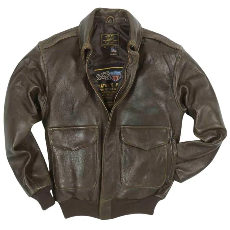 Cockpit USA Mens 100 Mission A-2 Lambskin Leather Flight Jacket SIZE MEDIUM - Final Sale Ships Same Day sold by Legendary USA