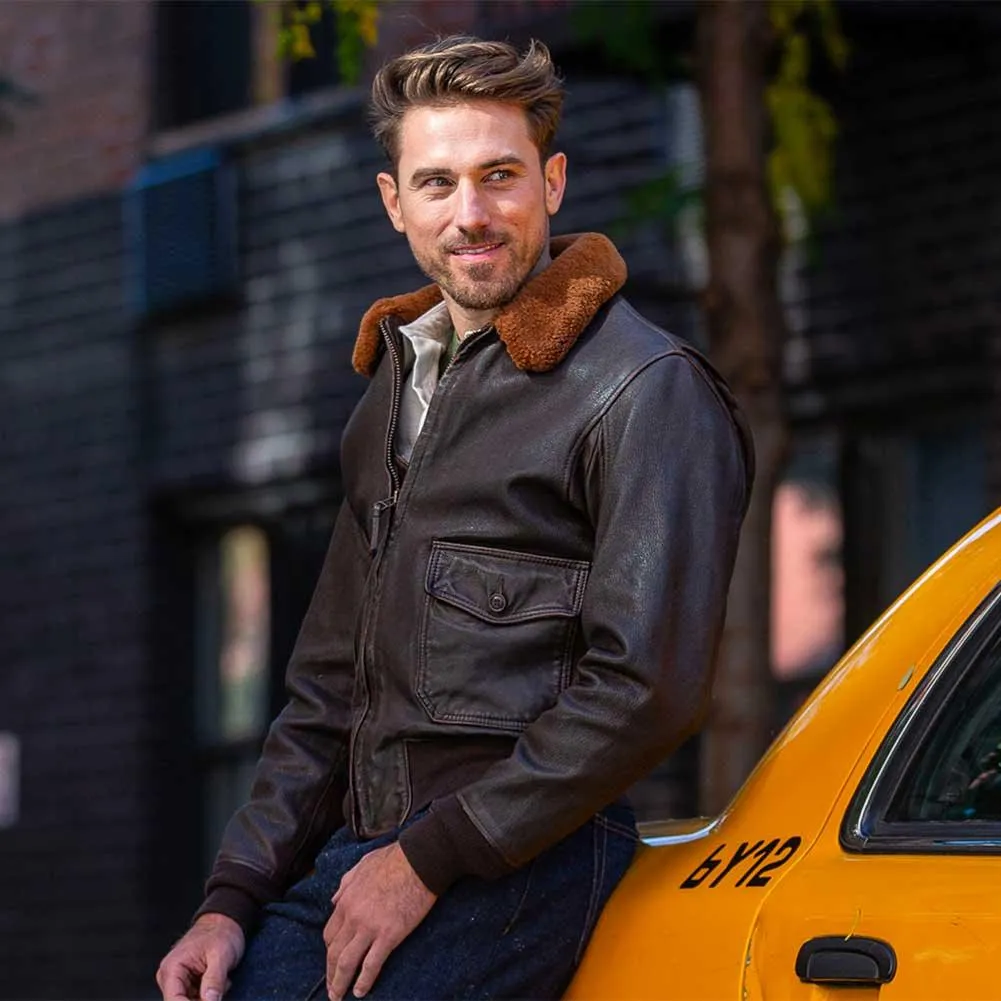 Cockpit USA Z21C0071 Mens 100 Mission G-1 Aviator Leather Flight Jacket Size 42 - Final Sale Ships Same Day sold by Legendary USA product image thumbnail 5