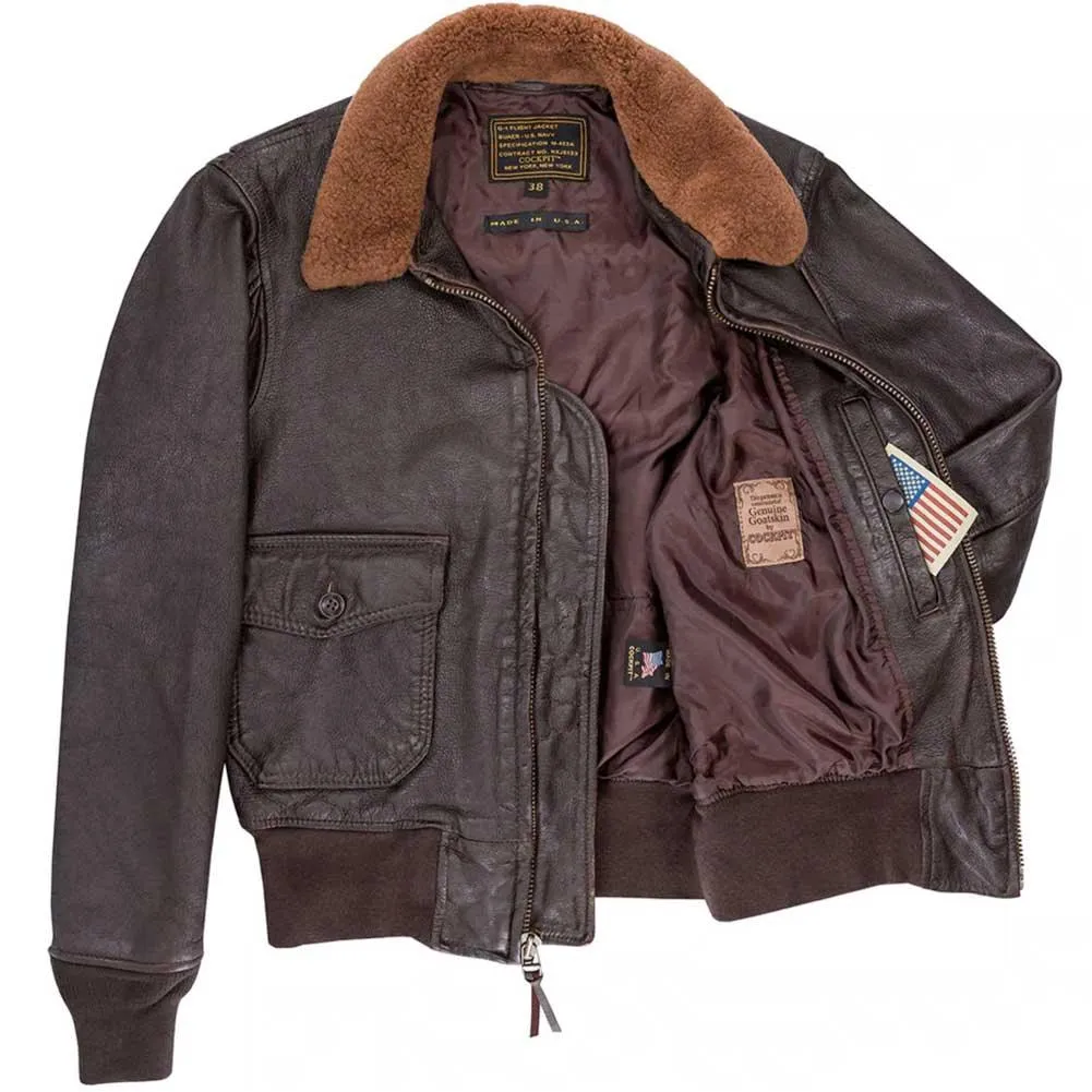 Cockpit USA Z21C0071 Mens 100 Mission G-1 Aviator Leather Flight Jacket Size 42 - Final Sale Ships Same Day sold by Legendary USA product image thumbnail 2