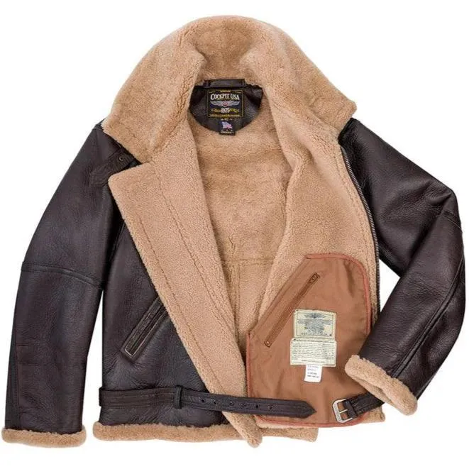 Cockpit USA Mens RAF Fighter Weight Sheepskin Bomber Jacket Size 38 - Final Sale Ships Same Day sold by Legendary USA