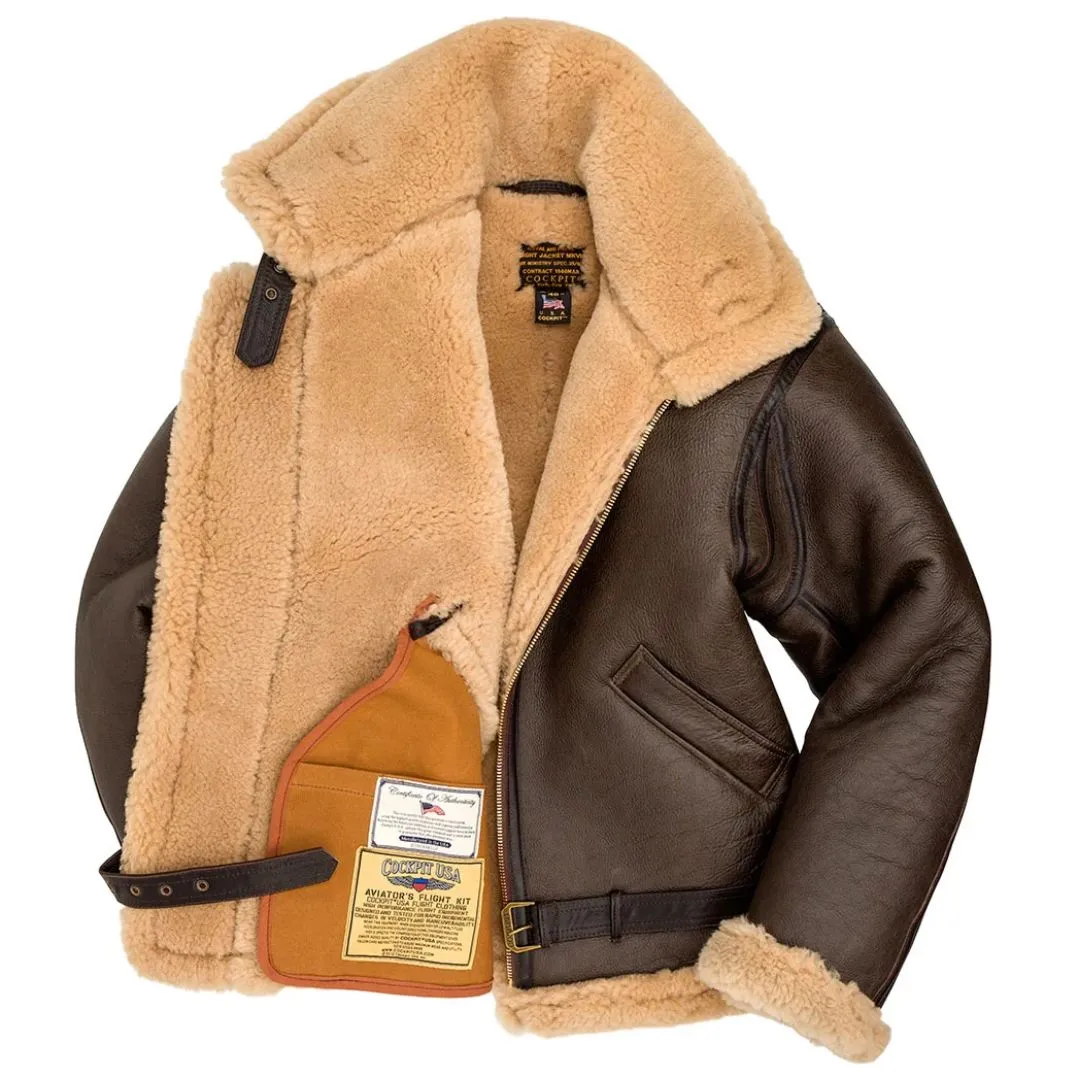 Cockpit USA Men's British R.A.F. Sheepskin Bomber Jacket SIZE 44 FINAL SALE Ships Same Day sold by Legendary USA product image thumbnail 2