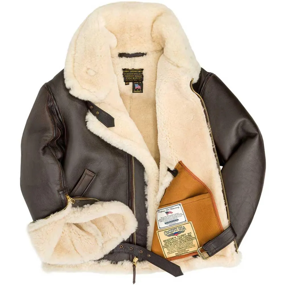 Cockpit USA Mens Champ Sheepskin Bomber Jacket Z21C101 Size 44 - Final Sale Ships Same Day sold by Legendary USA product image thumbnail 3