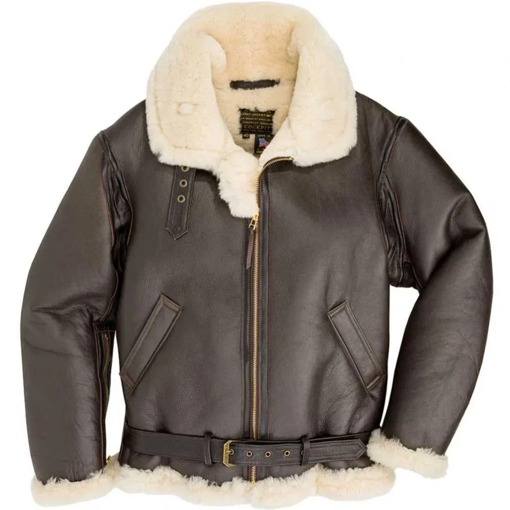 Cockpit USA Mens Champ Sheepskin Bomber Jacket Z21C101 Size 44 - Final Sale Ships Same Day sold by Legendary USA