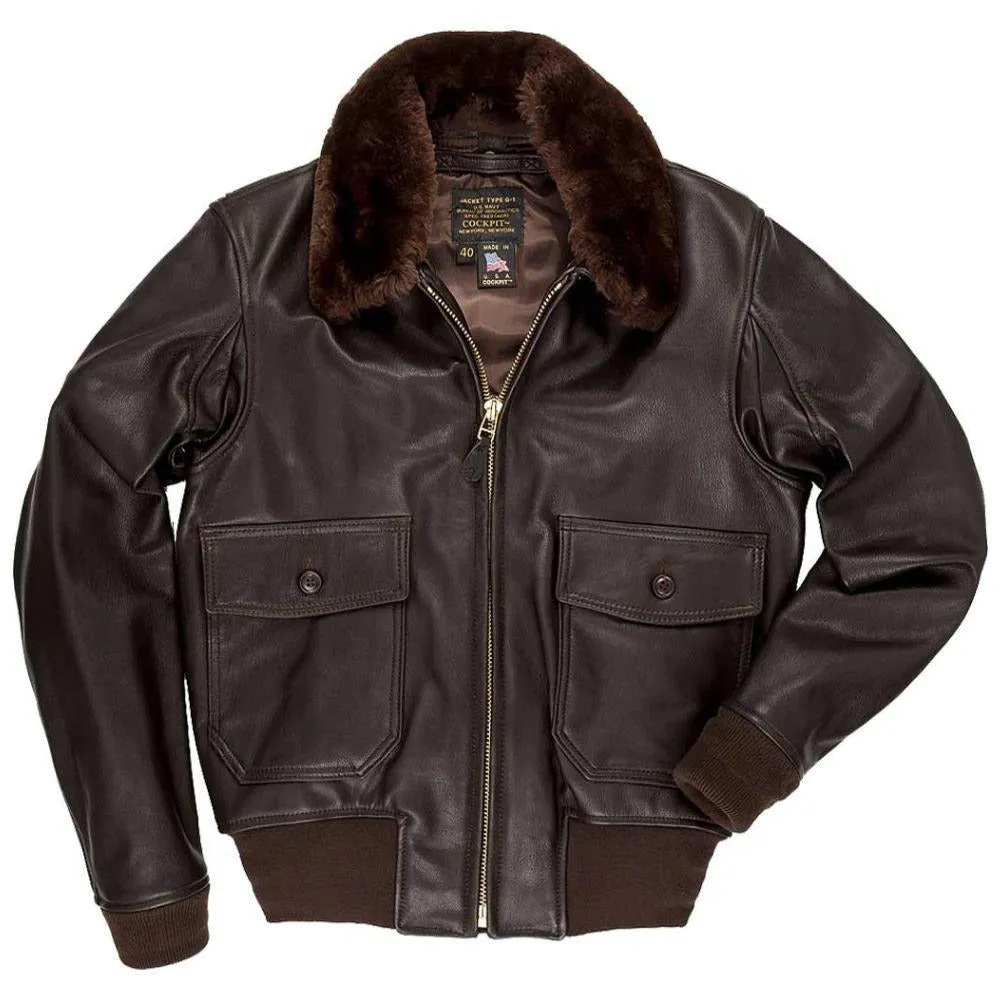 Cockpit USA Men's Modified G-1 Goatskin Leather Flight Jacket SIZE 42 FINAL SALE SHIPS SAME DAY sold by Legendary USA