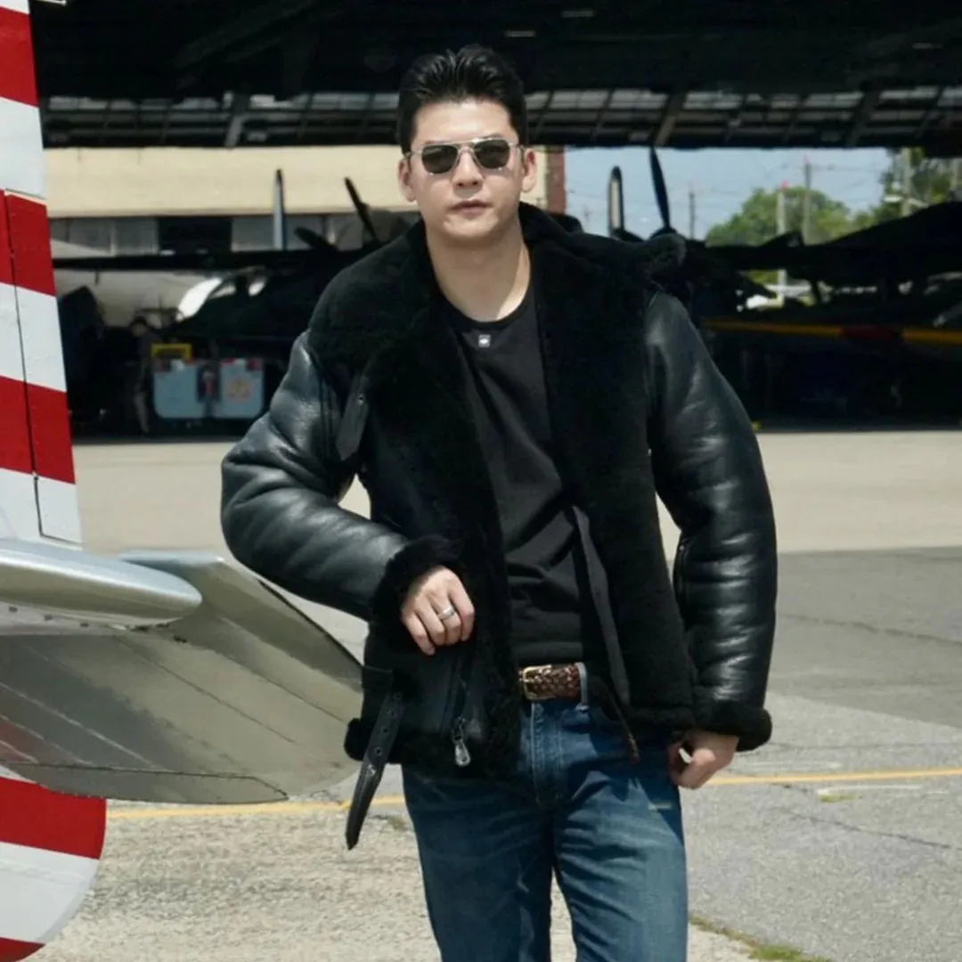 Cockpit USA Men's R.A.F Sheepskin Bomber Jacket in Black SIZE 44 - Final Sale Ships Same Day sold by Legendary USA product image thumbnail 5