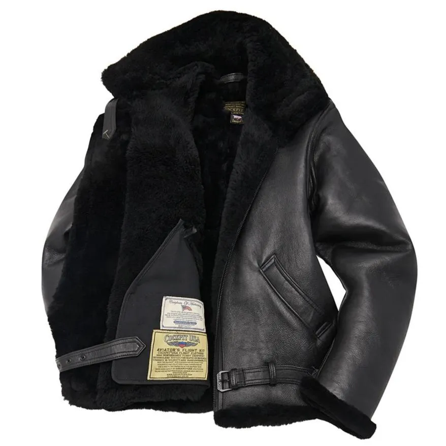 Cockpit USA Men's R.A.F Sheepskin Bomber Jacket in Black SIZE 44 - Final Sale Ships Same Day sold by Legendary USA product image thumbnail 2