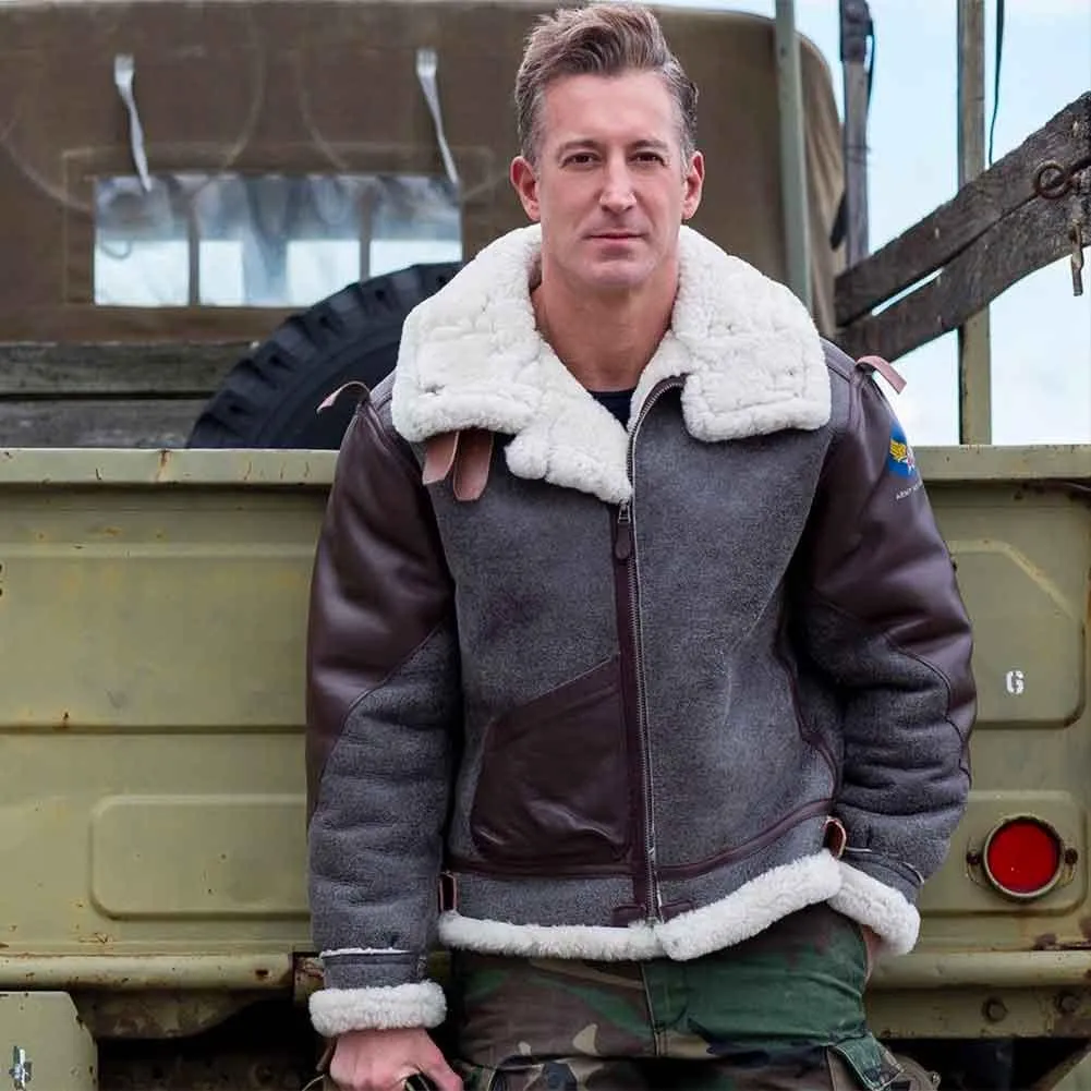 Cockpit USA Mens 100 Mission B-3 Sheepskin Bomber Jacket Z21A013 SIZE 44 - Final Sale Ships Same Day sold by Legendary USA product image thumbnail 4